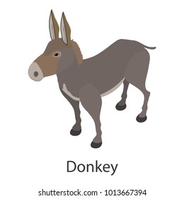 Donkey icon. Isometric illustration of donkey vector icon for web