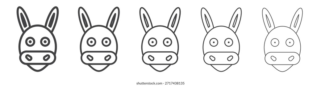 Icono de burro en el concepto de trazos lineales
