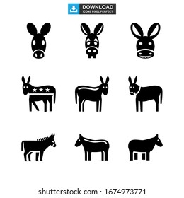donkey icon or logo isolated sign symbol vector illustration - Collection of high quality black style vector icons
