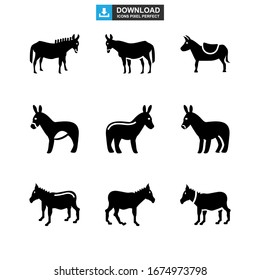donkey icon or logo isolated sign symbol vector illustration - Collection of high quality black style vector icons
