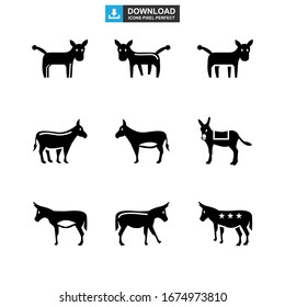 donkey icon or logo isolated sign symbol vector illustration - Collection of high quality black style vector icons
