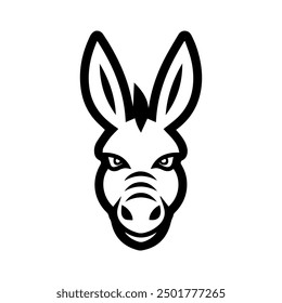 donkey icon or modern line symbol. Vector line art and icon design with bold outline. Black and white Pixel Perfect minimalistic symbol isolated white background. Silhouette simple thin sign