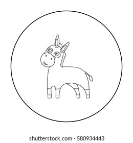 Donkey icon outline. Singe animal icon from the big animals outline.