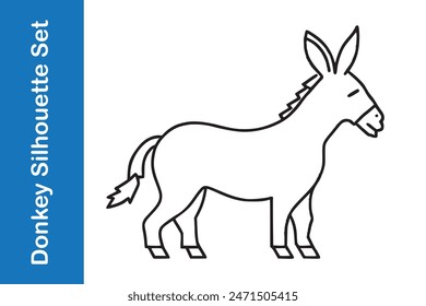 Conjunto de iconos de burro con colecciones de Vector.