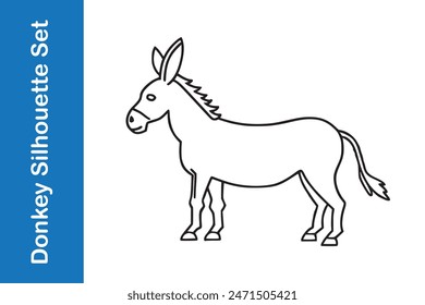 Conjunto de iconos de burro con colecciones de Vector.