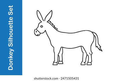 Conjunto de iconos de burro con colecciones de Vector.