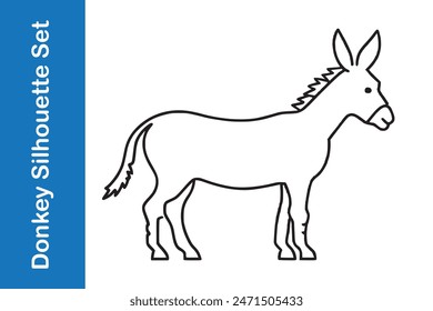 Conjunto de iconos de burro con colecciones de Vector.