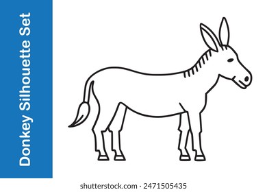 Conjunto de iconos de burro con colecciones de Vector.