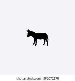 Donkey icon silhouette vector illustration 