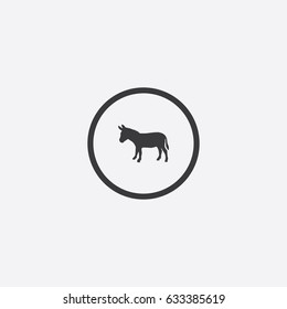 Donkey icon silhouette vector illustration

