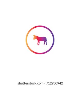 Donkey icon silhouette vector illustration