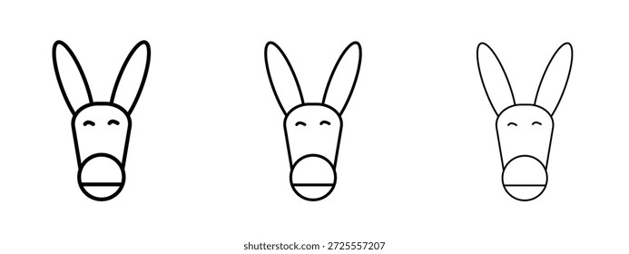 Esel-Symbol auf weißem Hintergrund, bearbeitbare Strich-Vektorgrafik