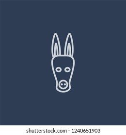 Donkey icon. Trendy flat vector line Donkey icon on dark blue background from animals collection. 