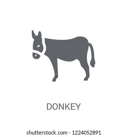 Donkey icon. Trendy Donkey logo concept on white background from animals collection. Suitable for use on web apps, mobile apps and print media.