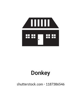 Donkey icon vector isolated on white background, logo concept of Donkey sign on transparent background, filled black symbol svg