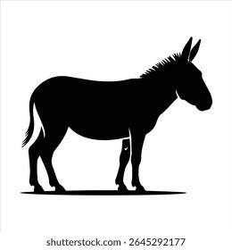 donkey icon vector silhouette on white background.