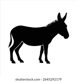 donkey icon vector silhouette on white background.