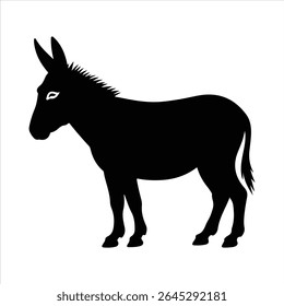 donkey icon vector silhouette on white background.