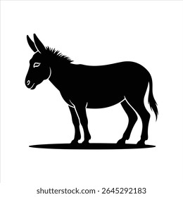 donkey icon vector silhouette on white background.