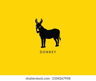 Donkey Icon, Vector, Silhouette wildlife design