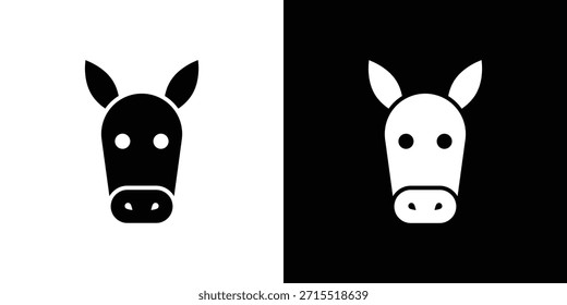 Vector de icono de burro, ilustración sólida, conjunto de pictogramas.