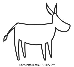 Donkey isolated animal vector illustration