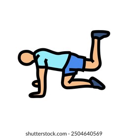 donkey kicks fitness exercise leg color icon vector. donkey kicks fitness exercise leg sign. isolated symbol illustration