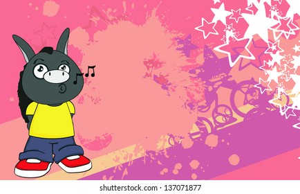 donkey kid cartoon background in vector format very easy to edit