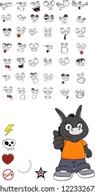 donkey kid cartoon set in vector format very easy to edit