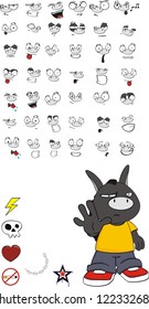 donkey kid cartoon set in vector format very easy to edit