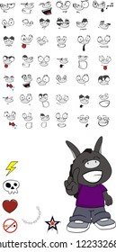 donkey kid cartoon set in vector format very easy to edit