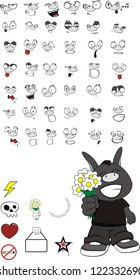 donkey kid cartoon set in vector format very easy to edit