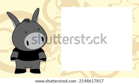 donkey kid chibi cartoon pictureframe in vector format