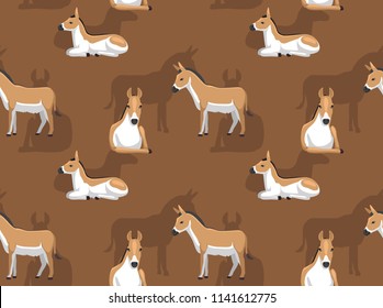 Donkey Kulan Cartoon Background Seamless Wallpaper