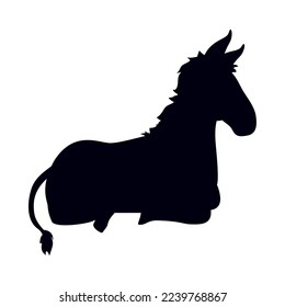 Donkey laying down silhouette design