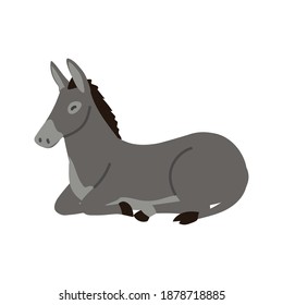 donkey lies on the floor icon design on white background vector illustration