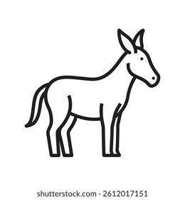 donkey Line Art vector icon on white background