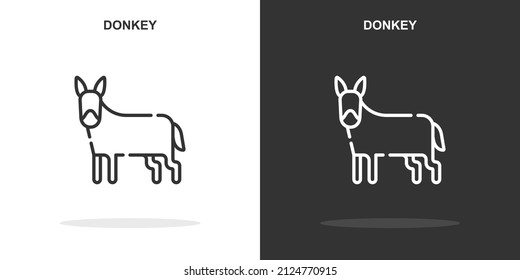 donkey line icon. Simple outline style.donkey linear sign. Vector illustration isolated on white background. Editable stroke EPS 10