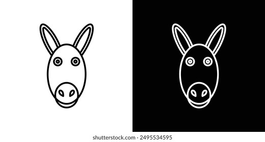 Donkey line icon vector illustration set.