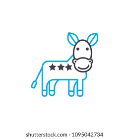 Donkey linear icon concept. Donkey line vector sign, symbol, illustration.