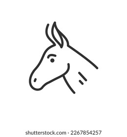 Donkey, linear icon. Line with editable stroke