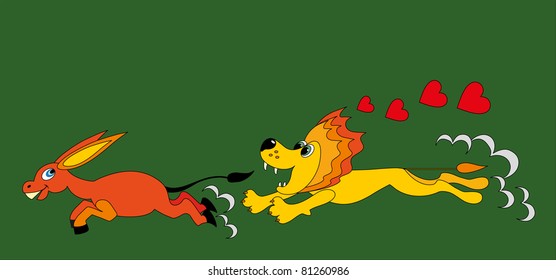 donkey and lion