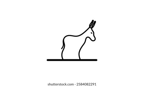 Donkey Logo, black isolated silhouette