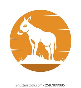 Donkey logo icon design template