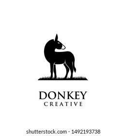 donkey logo icon design vector illustration template