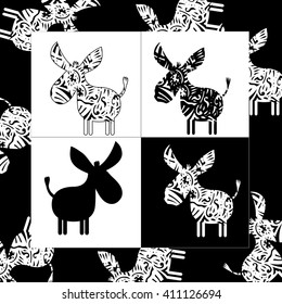 Donkey logo isolated