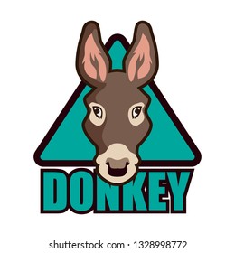donkey logo isolated on white background. vector illustration