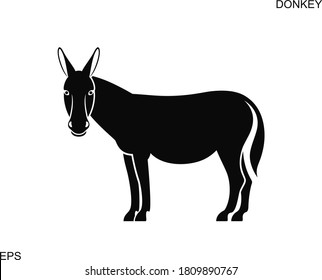 Donkey logo. Isolated donkey on white background