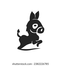 Plantilla de logotipo de burro Aislada. Identidad de marca. Gráfico de vectores de resumen de iconos