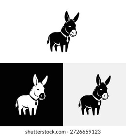 Ilustración de icono de Vector de logotipo de burro